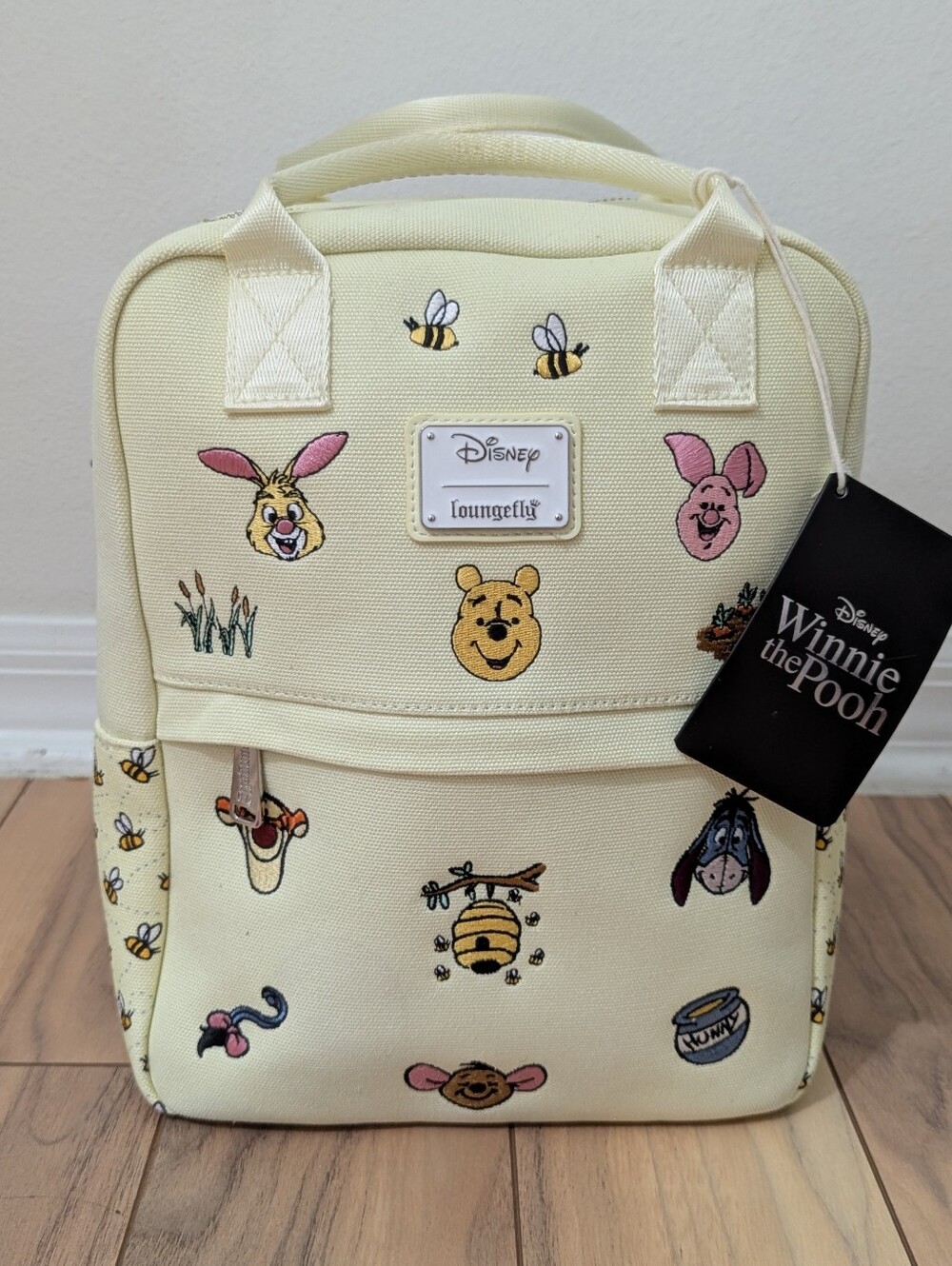 NWT! Loungefly Disney Winnie The Pooh Embroidered Characters Canvas Backpack